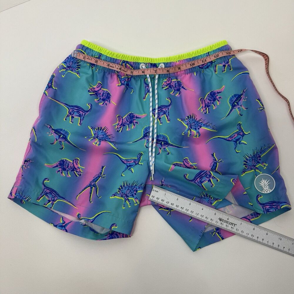 Chubbies Swim Trunks Mens 5.5 Inch Blue Pink Dino Brief Mesh Liner Small - Picture 3 of 9